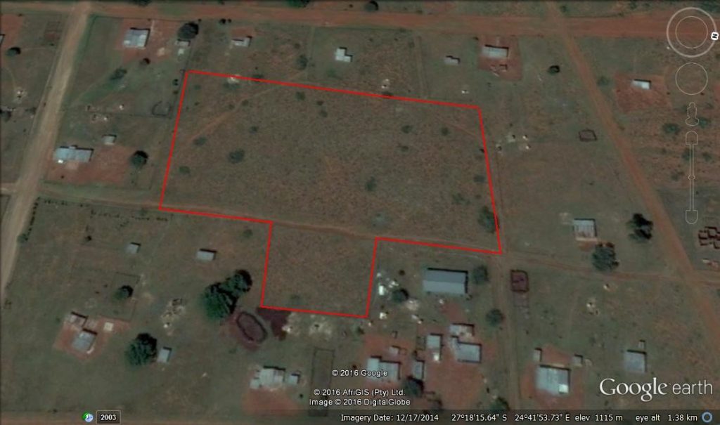 Google Earth. Dry Harts Concentration Camp Graveyard - The same view as the sketch
